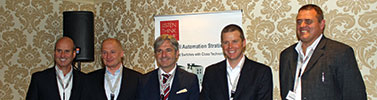 (Left to right): Rockwell Automation's John McDermott, Urs Marti, Hedwig Maes, 
Barry Elliott and Hein Hiestermann seen at the Automation University.